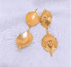Human face earrings, Brass  22k gold plated dagle earring, Wholesale jewelry
